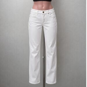 NWT Goldsign The A Jean Ivory Straight Leg Jeans US 32